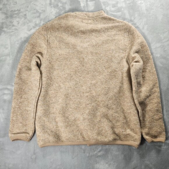 Universal Works Mens Wool Blend Fleece Cardigan Jacket Beige Size S Button Front - Picture 3 of 11